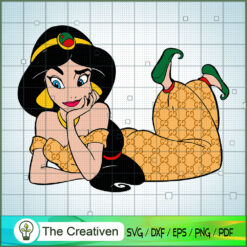 Gucci Jasmine Princess SVG, Disney Princess SVG, Luxury Brand SVG