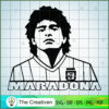 Maradona Legend Outline SVG, Diego Maradona SVG, Soccer Argentina SVG 3 Maradona009 02 copy