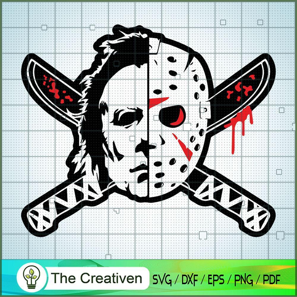 Logo Michael Myers Double Knife SVG Cut File for Cricut & Silhouette 1 Logo Michael Myers Double Knife SVG Cut File for Cricut & Silhouette