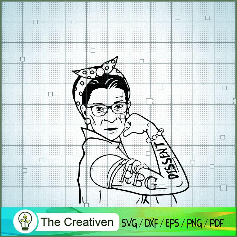 Strong Girl RBG Dissent SVG, Ruth Bader Ginsburg SVG, Judge SVG 1 Strong Girl RBG Dissent SVG, Ruth Bader Ginsburg SVG, Judge SVG