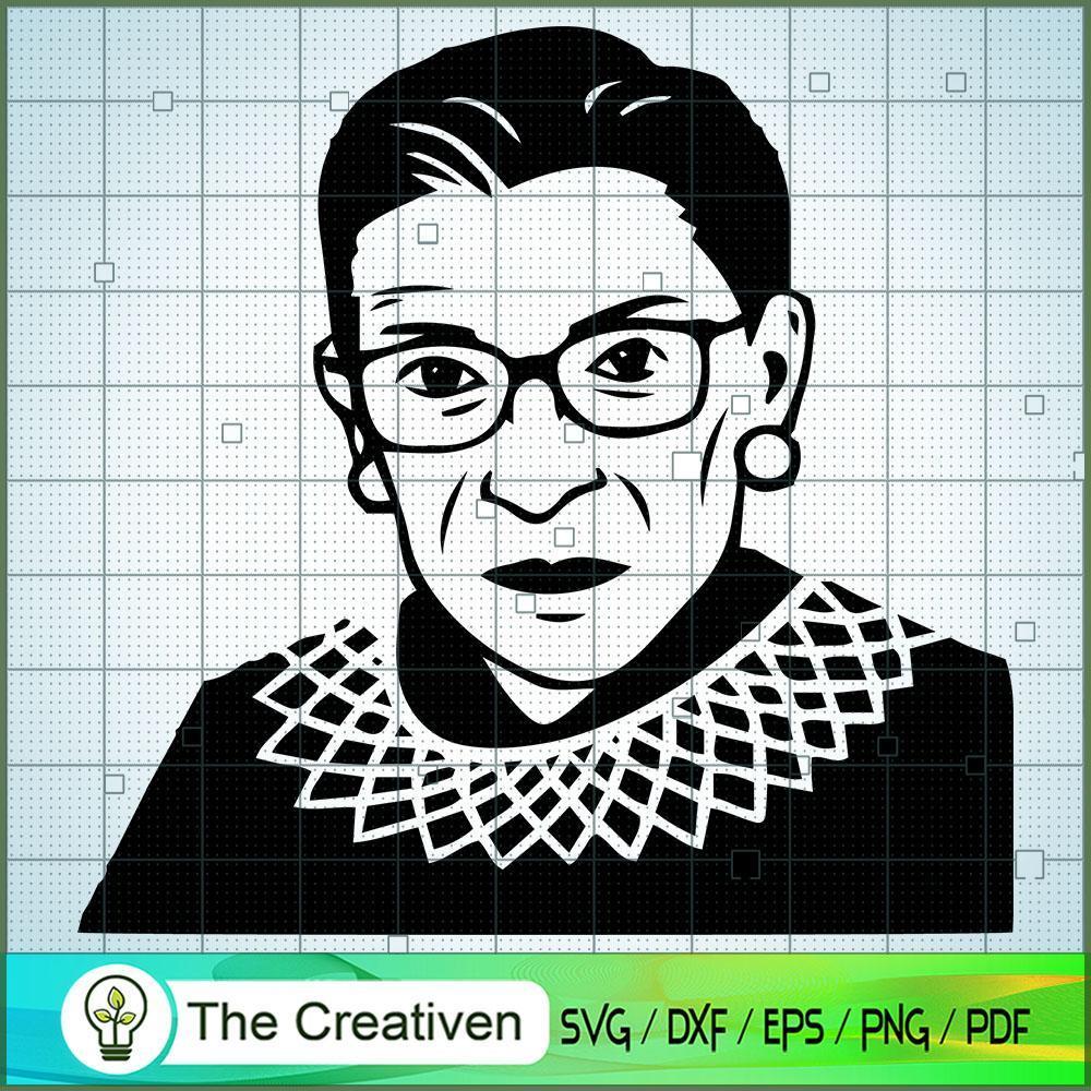 Ruth Bader Ginsburg Face SVG, Ruth Bader Ginsburg SVG, Judge SVG 1 RBG Portrait 1 copy
