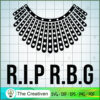 R.I.P R.B.G SVG, Ruth Bader Ginsburg SVG, Judge SVG 2 RBG Collar RIP 1 copy