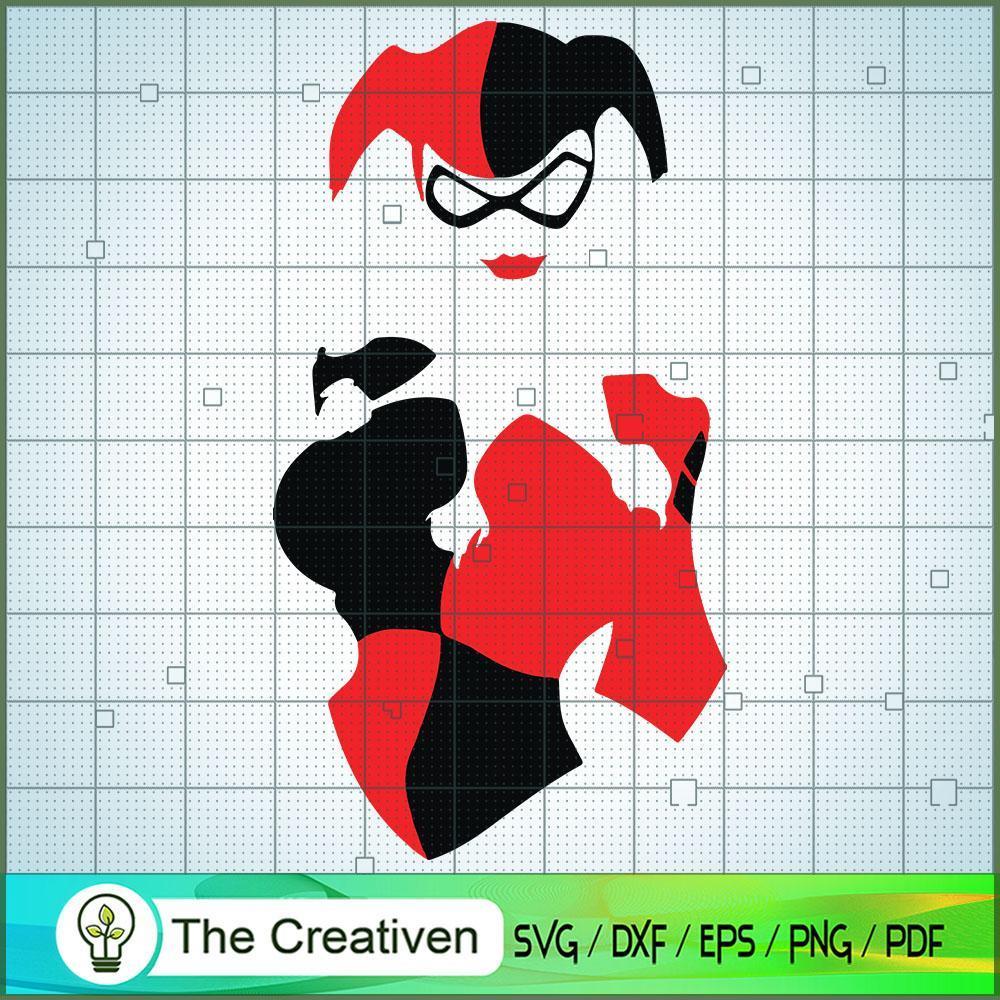 Harley Quinn Red And Black SVG Cut File for Cricut & Silhouette 1 Harley Quinn Red And Black SVG Cut File for Cricut & Silhouette