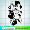 Black White Harley Quinn SVG Cut File for Cricut & Silhouette