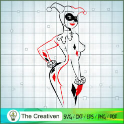 Beautiful Harley Quinn Outline SVG Cut File for Cricut & Silhouette