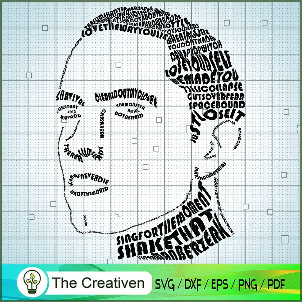 Eminem Letters Portrait SVG, US Rapper SVG, Famous Star SVG 1 Eminem Letters Portrait SVG, US Rapper SVG, Famous Star SVG