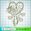Floral Heart Dreamcatcher SVG Cut File for Cricut & Silhouette