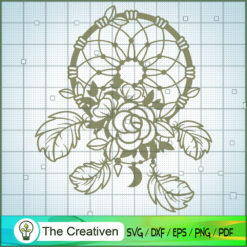 Floral Dream Catcher SVG Cut File for Cricut & Silhouette
