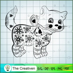 Floral Mandala Cat SVG Cut File for Cricut & Silhouette