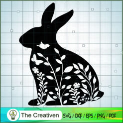 Floral Rabbit SVG Cut File for Cricut & Silhouette