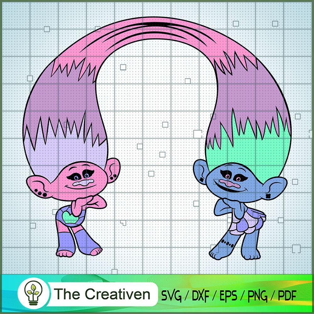 Best Friends Satin SVG, Trolls SVG, Funny SVG, Cartoon SVG 1 Satin Chenille 3 copy