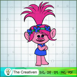 Cute Face Pink Hair Poppy SVG Cut File for Cricut & Silhouette
