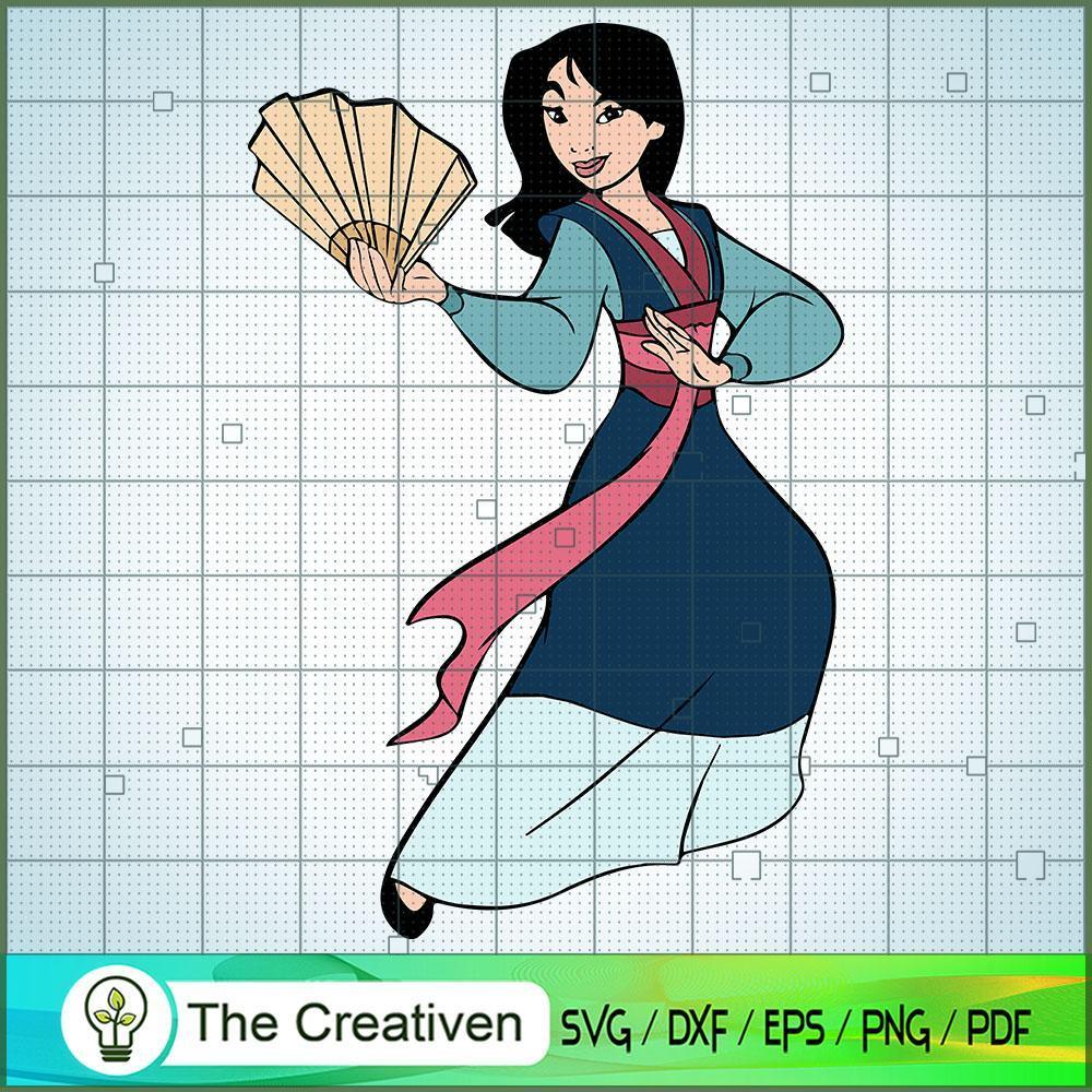 Mulan Fan Martial Arts SVG Cut File for Cricut & Silhouette 1 Mulan Fan Martial Arts SVG Cut File for Cricut & Silhouette