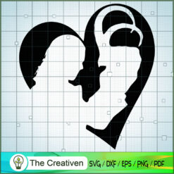 Black White Heart Loki SVG Cut File for Cricut & Silhouette