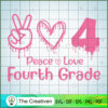 Back to School Peace Love Fourth Grade SVG, Back to School Peace Love SVG, Back To School SVG 3 54 copy 26