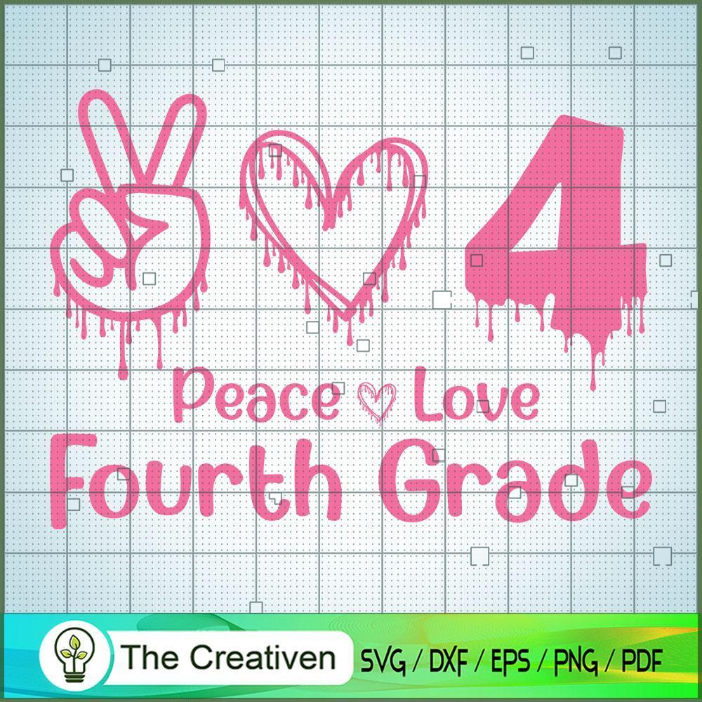 Back to School Peace Love Fourth Grade SVG, Back to School Peace Love SVG, Back To School SVG 1 54 copy 26