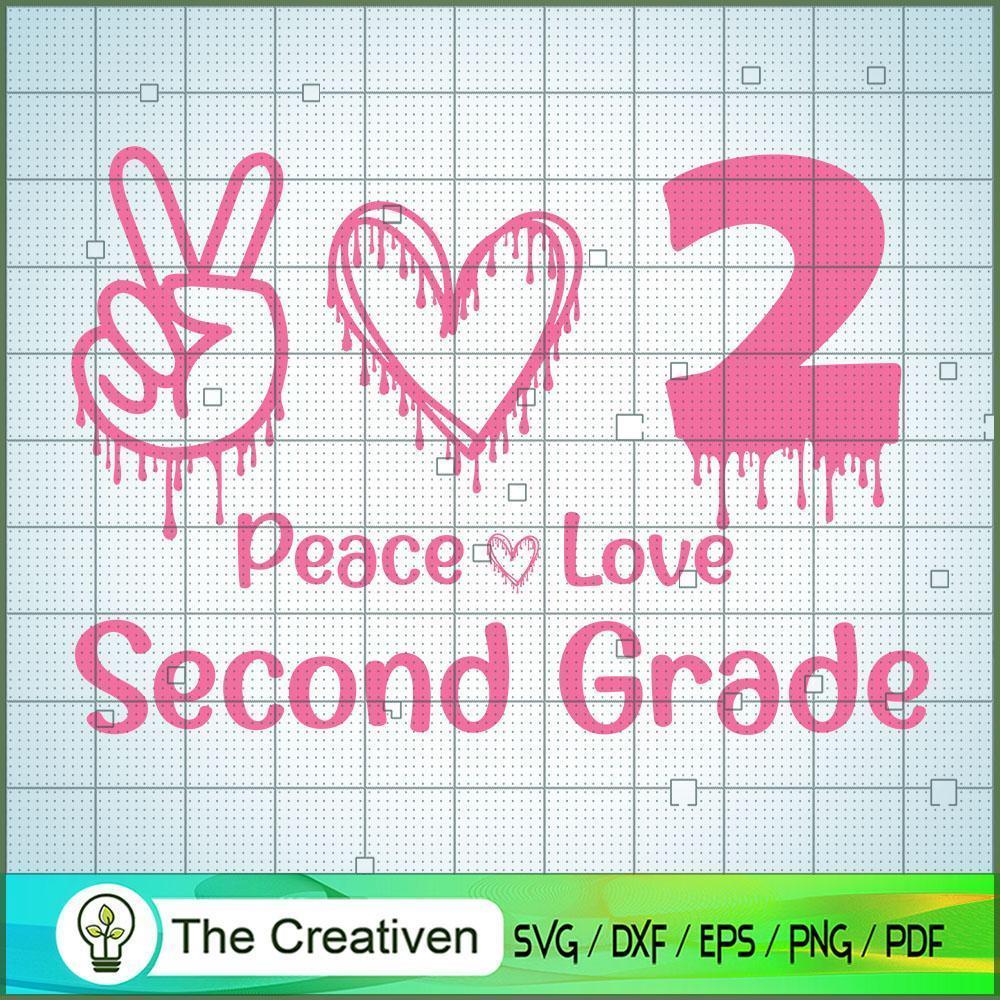 Back to School Peace Love Second Grade SVG, Back to School Peace Love SVG, Back To School SVG 1 56 copy 23