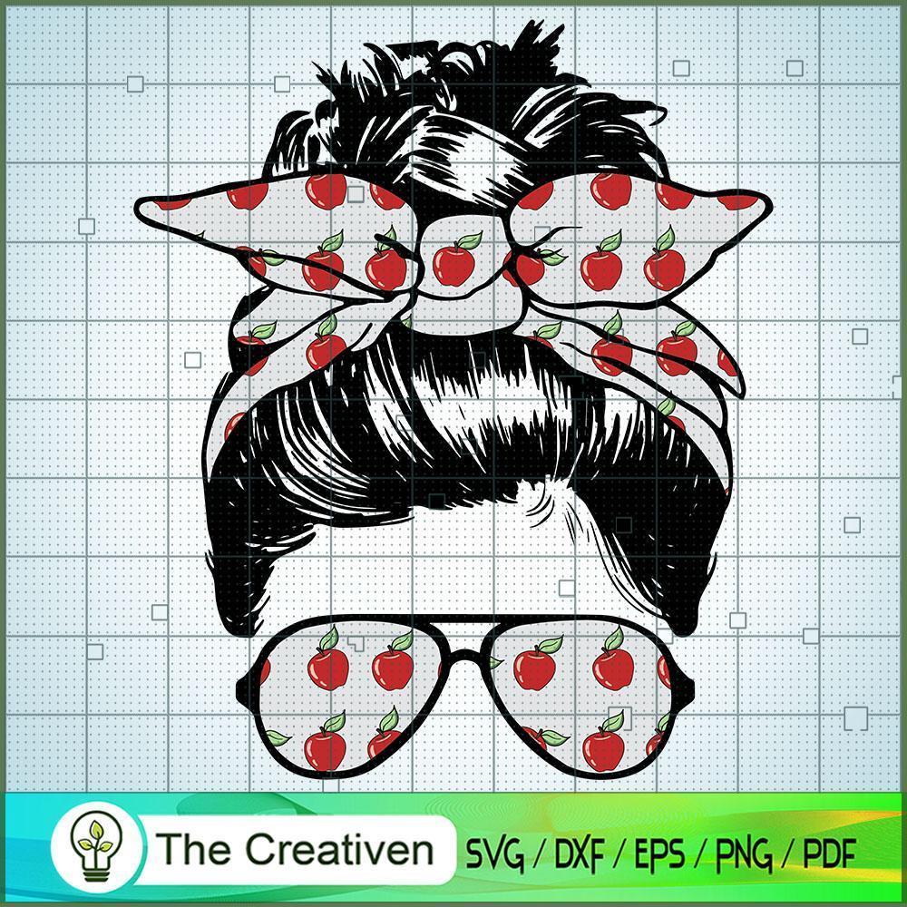 Back to School Messy Bun App SVG Cut File for Cricut 1 Back to School Messy Bun App SVG Cut File for Cricut