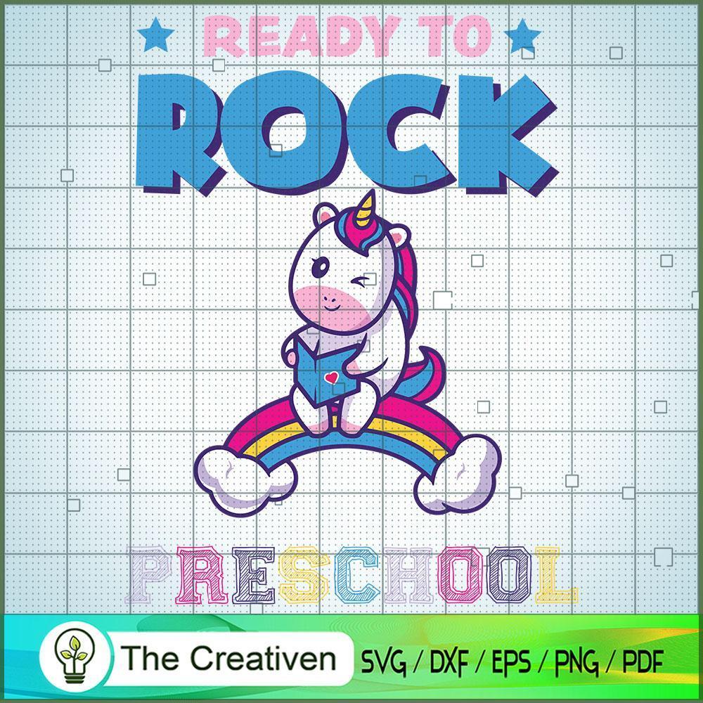 Ready to Rock Preschool SVG, Unicorn SVG, Back To School SVG 1 Ready to Rock Preschool SVG, Unicorn SVG, Back To School SVG