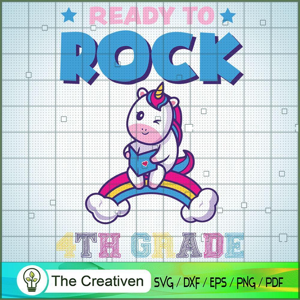 Ready to Rock 4th Grade SVG, Unicorn SVG, Back To School SVG 1 Ready to Rock 4th Grade SVG, Unicorn SVG, Back To School SVG