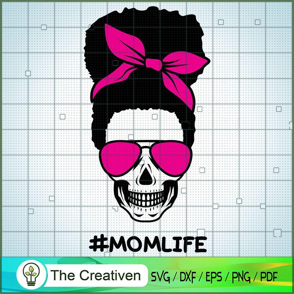 Afro Momlife Messy Bun Skull SVG, Mom Life SVG, Messy Bun SVG 1 Afro Momlife Messy Bun Skull SVG, Mom Life SVG, Messy Bun SVG