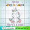Hello Fourth Grade Here I Come SVG, Unicorn SVG, Back To School SVG 2 21 copy 72