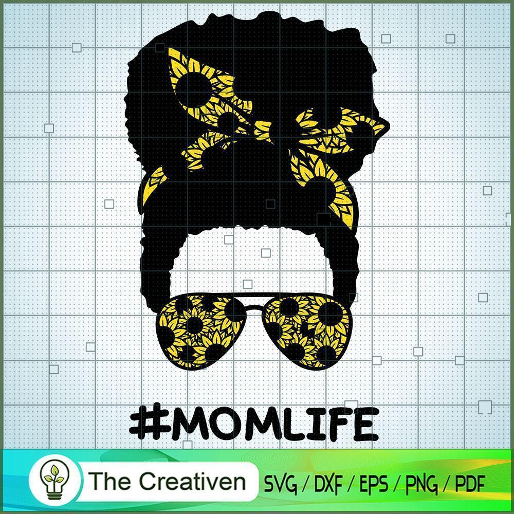 Afro Momlife Messy Bun Sunflower SVG, Mom Life SVG, Messy Bun SVG 1 Afro Momlife Messy Bun Sunflower SVG, Mom Life SVG, Messy Bun SVG