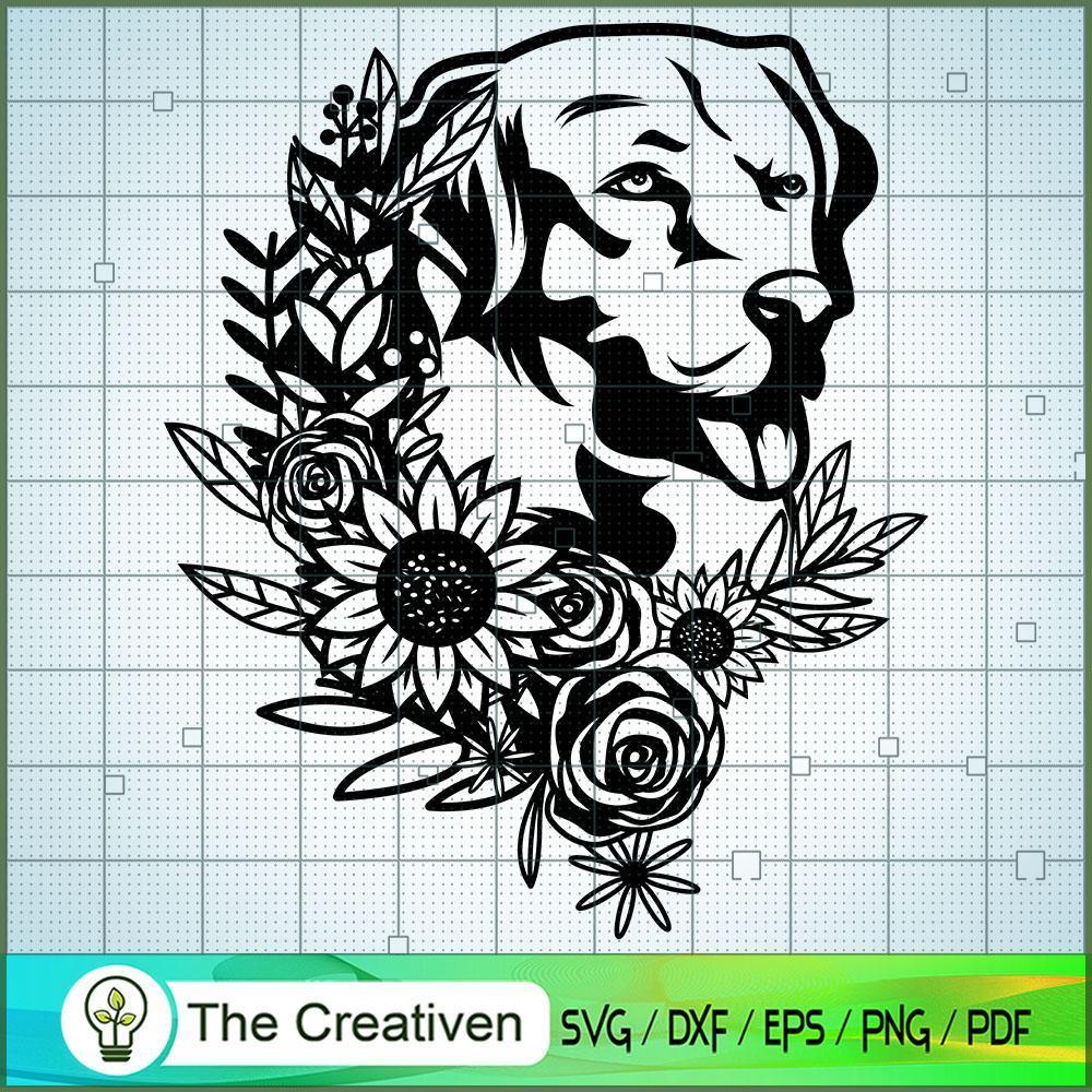 Labrador with Flowers and Plants SVG, Dog Breeds SVG, Flower SVG 1 Labrador with Flowers and Plants SVG, Dog Breeds SVG, Flower SVG