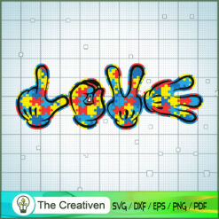 Love Autism Mickey Hand SVG, Autism SVG, Mickey Disney SVG