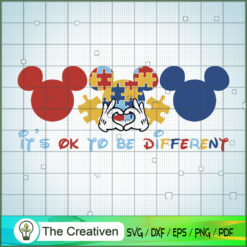Mickey Head It's OK To Be Different SVG, Autism SVG, Mickey Disney SVG