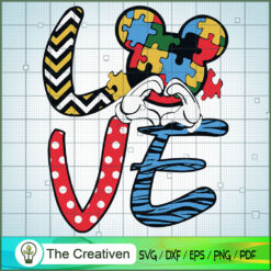 Mickey Autism Love SVG, Autism SVG, Mickey Disney SVG