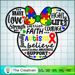 Minnie Autism Quotes SVG, Autism SVG, Mickey Disney SVG