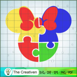 Minnie Autism Head SVG, Autism SVG, Mickey Disney SVG