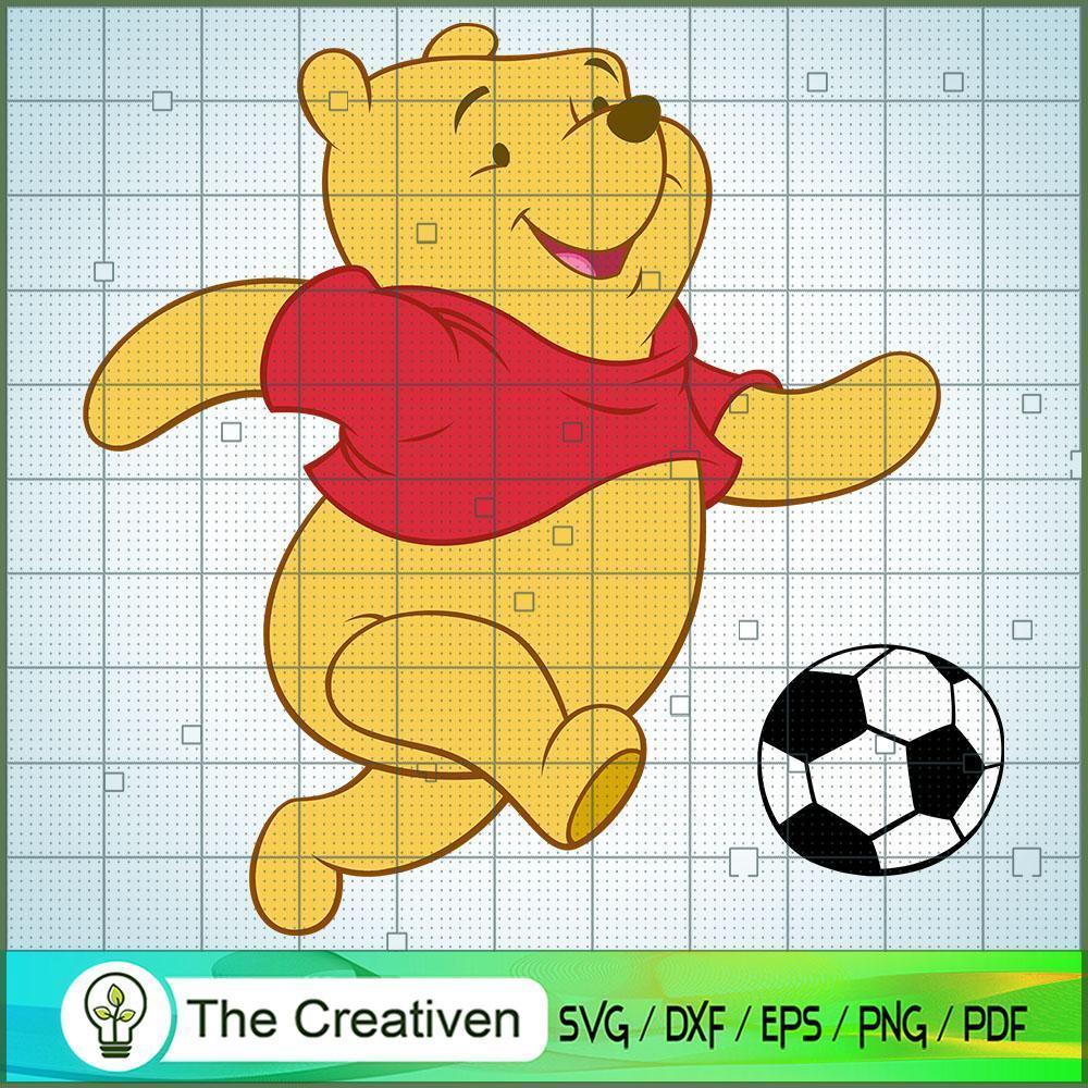 Pooh Play Soccer No Background SVG Cut File for Cricut & Silhouette 1 Pooh Play Soccer No Background SVG Cut File for Cricut & Silhouette