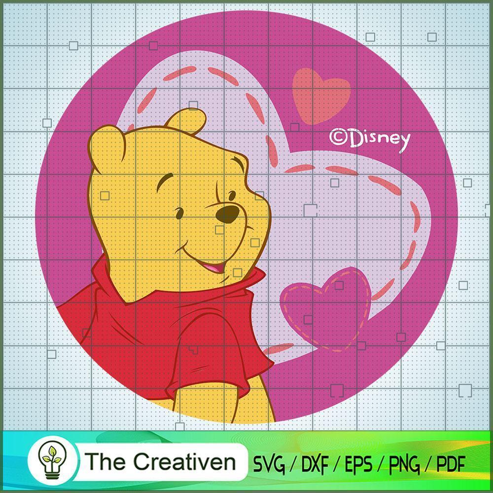 Pink Heart Pooh SVG, Winnie The Pooh SVG, Disney Cartoon SVG 1 Pink Heart Pooh SVG, Winnie The Pooh SVG, Disney Cartoon SVG