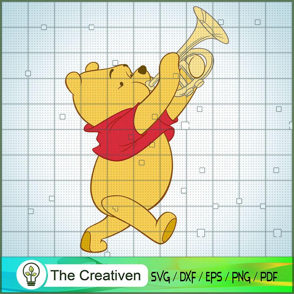 Pooh Trumpet SVG Cut File for Cricut & Silhouette Design 24239 1 Pooh Trumpet SVG Cut File for Cricut & Silhouette Design 24239