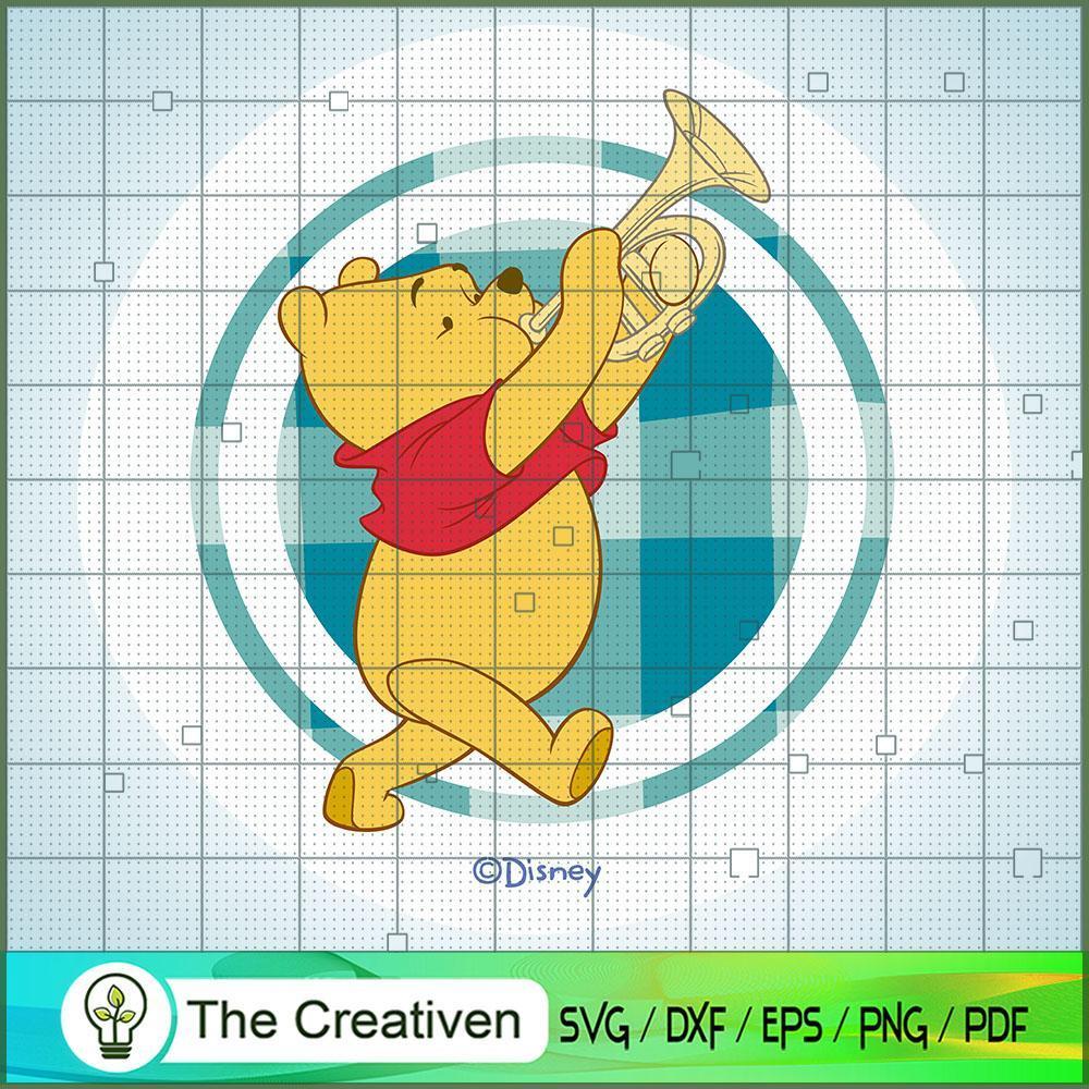 Pooh Trumpet SVG Cut File for Cricut & Silhouette Design 24172 1 Pooh Trumpet SVG Cut File for Cricut & Silhouette Design 24172