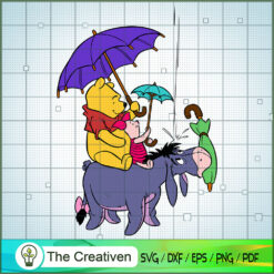 Friends Of Pooh In The Rain SVG Cut File for Cricut & Silhouette