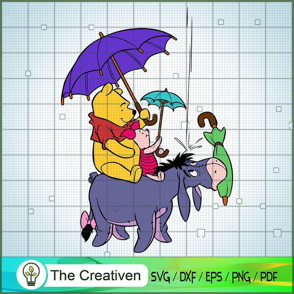 Friends Of Pooh In The Rain SVG Cut File for Cricut & Silhouette 1 Friends Of Pooh In The Rain SVG Cut File for Cricut & Silhouette