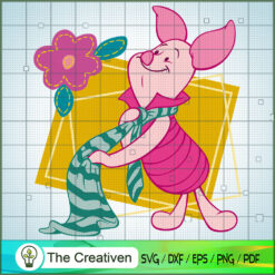 Piglet Scarf Flower SVG Cut File for Cricut & Silhouette