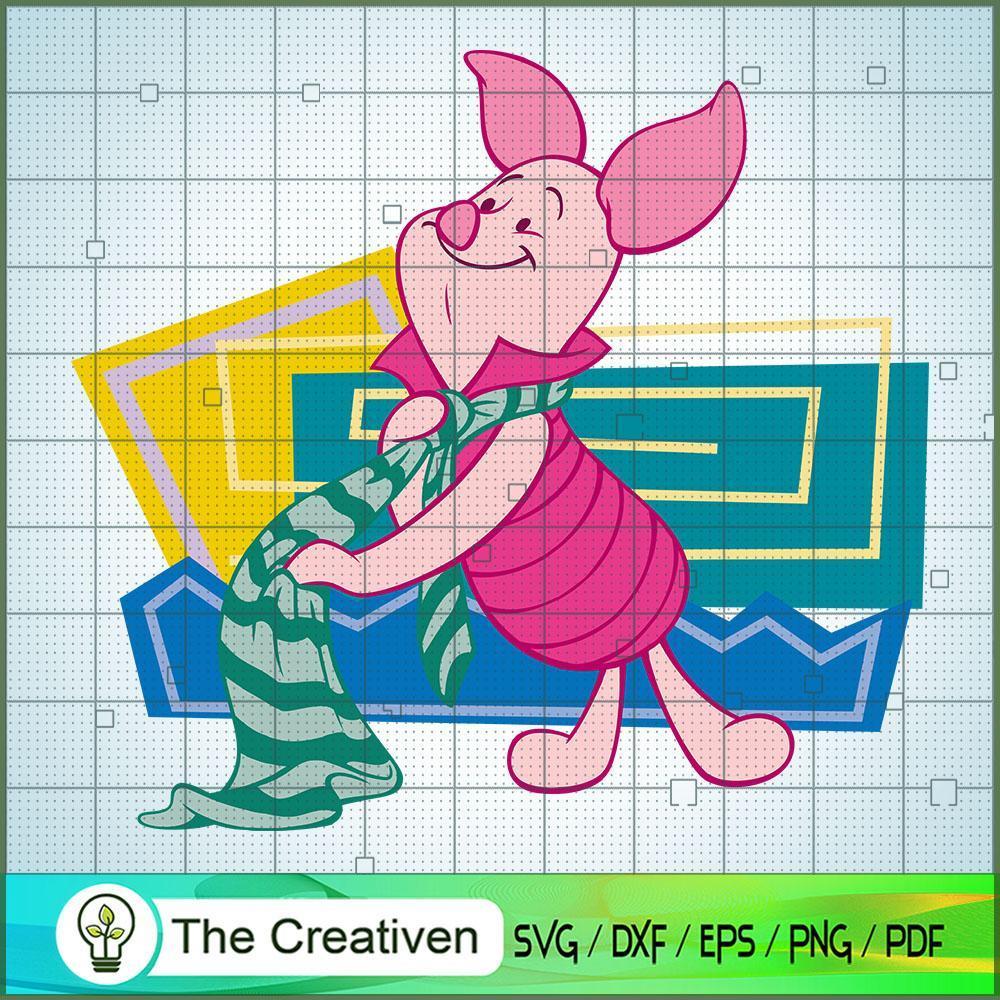 Funny Piglet Wear A Scarf SVG Cut File for Cricut & Silhouette 1 Funny Piglet Wear A Scarf SVG Cut File for Cricut & Silhouette