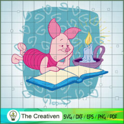 Funny Piglet Reading SVG Cut File for Cricut & Silhouette