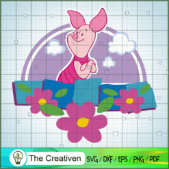 Cute Piglet Flower SVG Cut File for Cricut & Silhouette