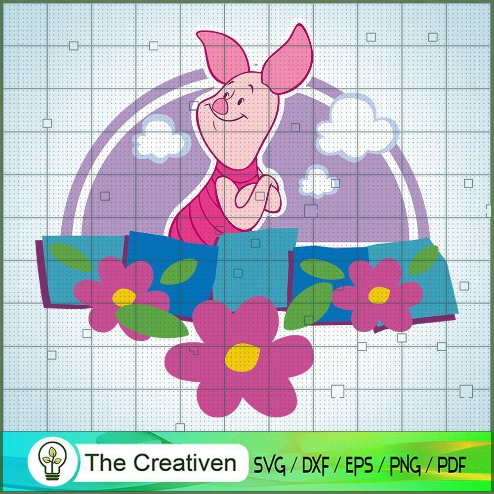 Cute Piglet Flower SVG Cut File for Cricut & Silhouette 1 Cute Piglet Flower SVG Cut File for Cricut & Silhouette