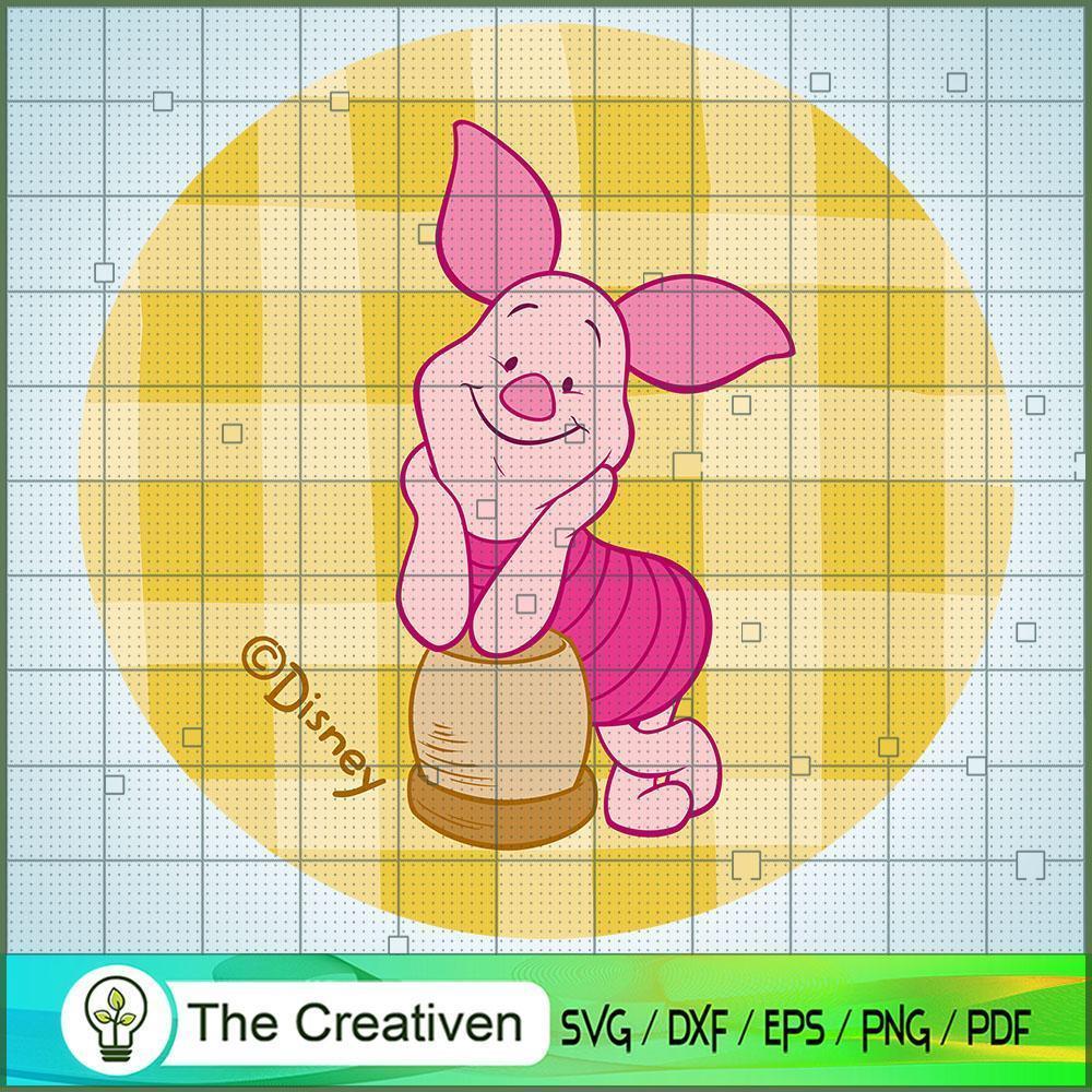 Yellow Circle Piglet SVG Cut File for Cricut & Silhouette 1 Yellow Circle Piglet SVG Cut File for Cricut & Silhouette