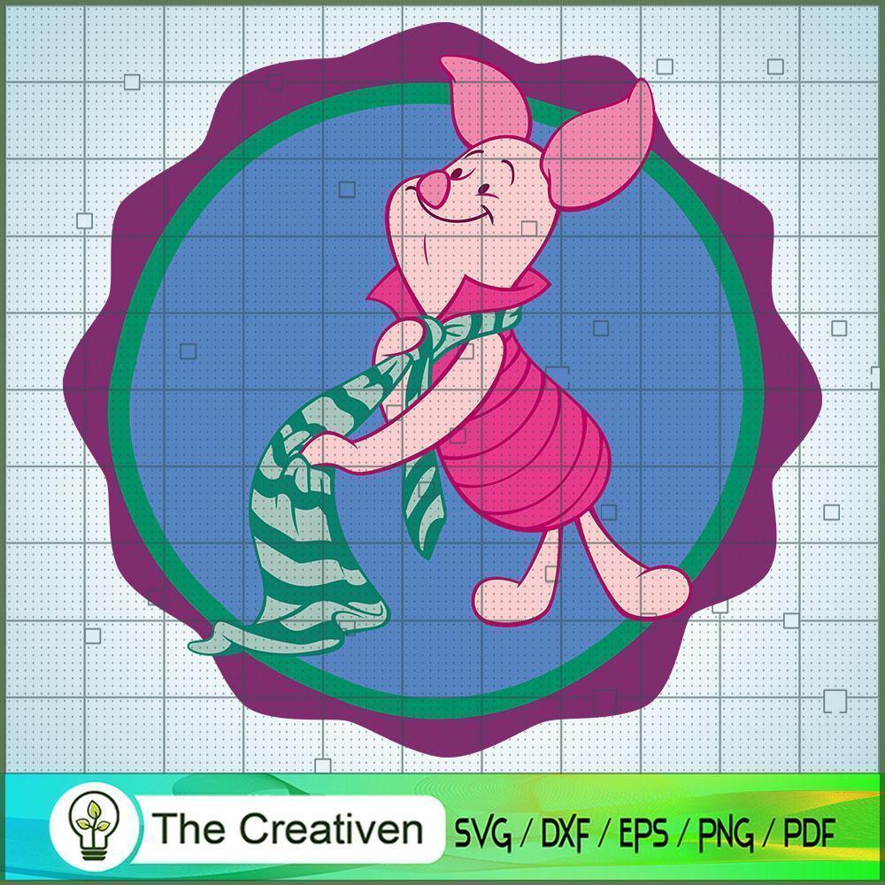 Piglet Wear A Scarf SVG Cut File for Cricut & Silhouette 1 Piglet Wear A Scarf SVG Cut File for Cricut & Silhouette