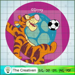 Tigger Play Soccer Fun SVG Cut File for Cricut & Silho Design 23942