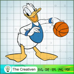 Donald Duck Play Basketball 2 SVG, Cartoon SVG, Donald Duck SVG