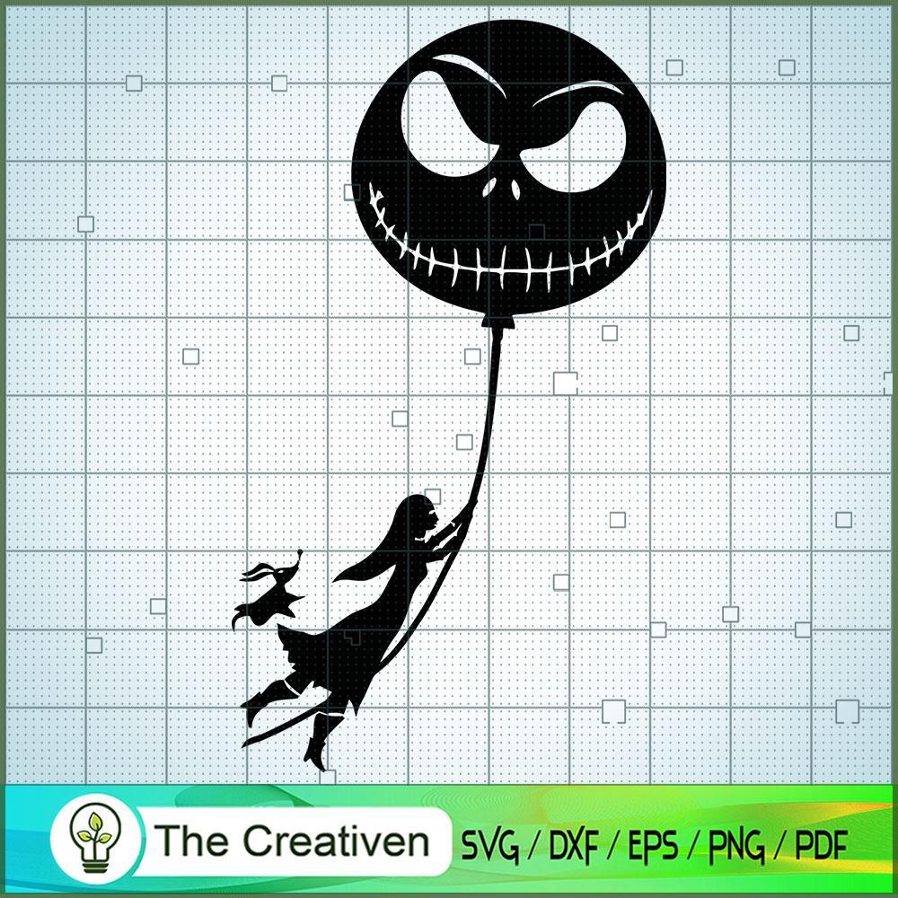 Zero And Sally Fly With Balloon SVG, Nightmare SVG, Halloween SVG 1 Zero And Sally Fly With Balloon SVG, Nightmare SVG, Halloween SVG