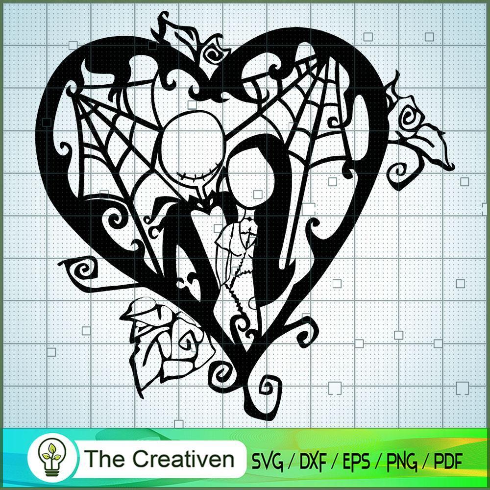 Black Heart Jack And Sally SVG, Nightmare SVG, Halloween SVG 1 Black Heart Jack And Sally SVG, Nightmare SVG, Halloween SVG